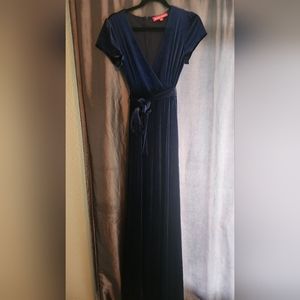 Long Faux Wrap Velvet Dress